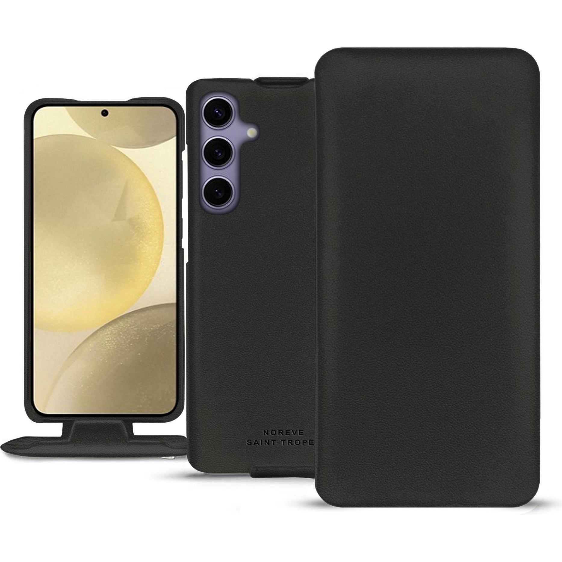 Noreve Lederschutzhülle vertikal (Samsung Galaxy S24+), Smartphone Hülle, Schwarz