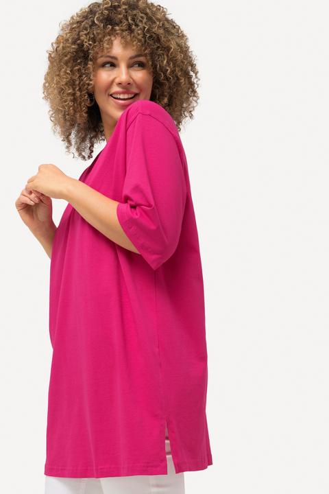 Image du produit Ulla Popken T-shirt coupe Relaxed Fit, décolleté en V et manches courtes (54)