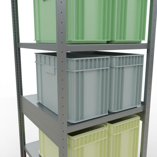 Actual product image Schulte Lagertechnik MULTIplus250 boltless basic shelving system with length ledgers