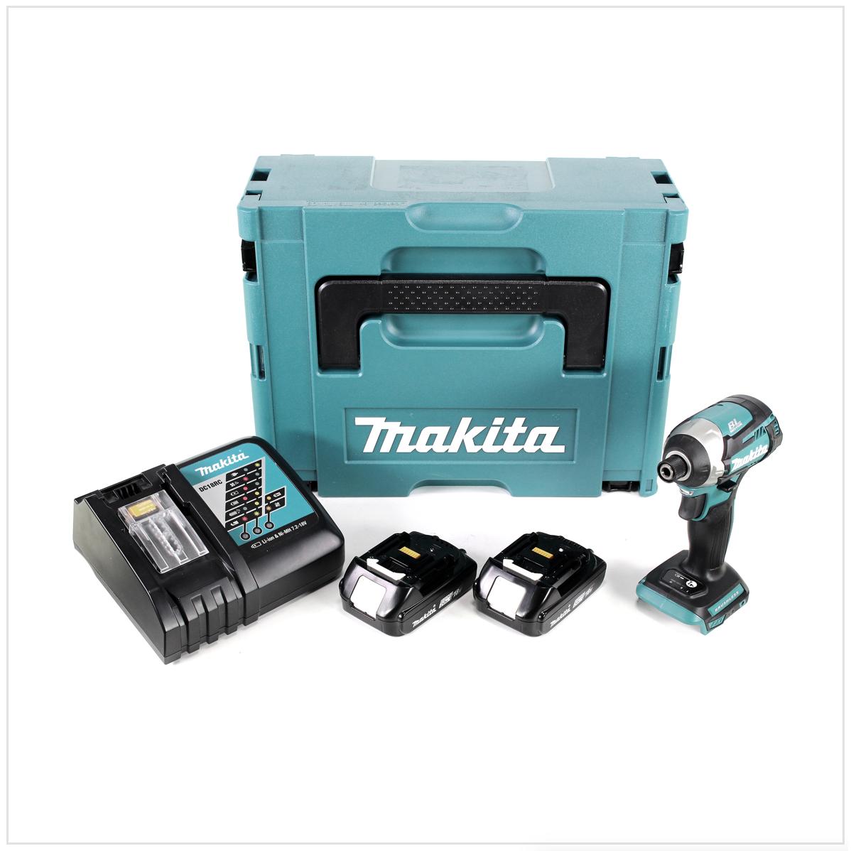 Thumbnail - Makita, Bohrmaschine + Akkuschrauber, DTD 154 RAJ Akku Schlagschrauber 18 V 175 Nm 1/4" Brushless + 2x Akku 2,0 Ah + Lad...