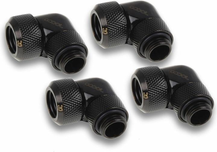 Actual product image Alphacool Icicle 13mm HardTube Screw-on 90?? rotatable G1/4 for acrylic/brass tubes - 4pcs S