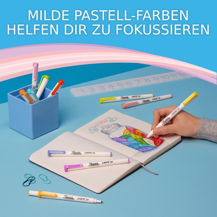 Produktbild Sharpie Textmarker S-Note DUO Keil- und Rundspitze 8er Blister (8x)