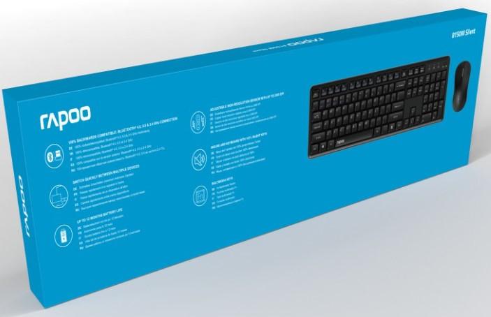 Actual product image Rapoo Full Silent Multi mode Kombo Set "8150M Silent", Schwarz, QWERTZ (DE, Wireless)