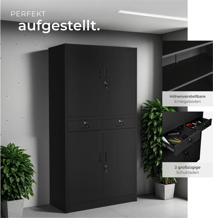 Produktbild tectake Aktenschrank (80 x 40 x 180 cm)