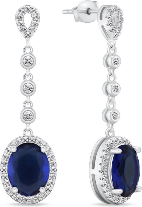 Immagine prodotto Brilio Argento - Eleganti orecchini pendenti in argento con zirconi EA969WB (Argento)