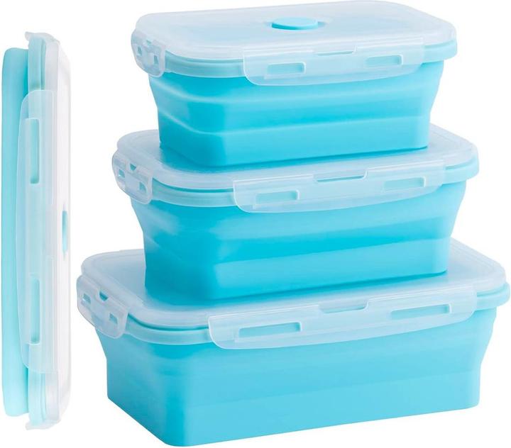 König Design Gefrier Dosen Lebensmittel Vorrats Behälter Frischhaltedosen Deckel Faltbar (0.80 l)