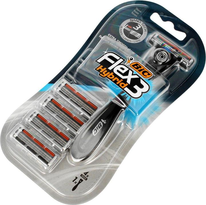 Actual product image Bic Shaver & 4 Blades Flex 3 Hybrid