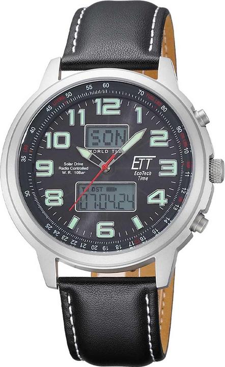 Image du produit ETT EGS-11301-22L Solar Drive Montre radio Hunter II Chronographe pour hommes (Montre radio-pilotée, Chronographe, 48 mm)