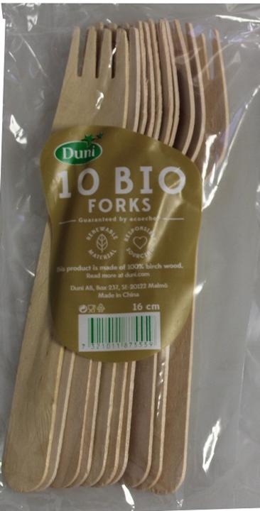 Actual product image Duni Organic Forks Birch, Pack of 10 (10 Piece, Pitchfork)