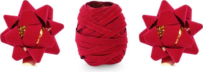 Immagine prodotto Partydeco Set di nastri e coccarde in velluto, rosso, misto (1 pkt / 3 pz.)