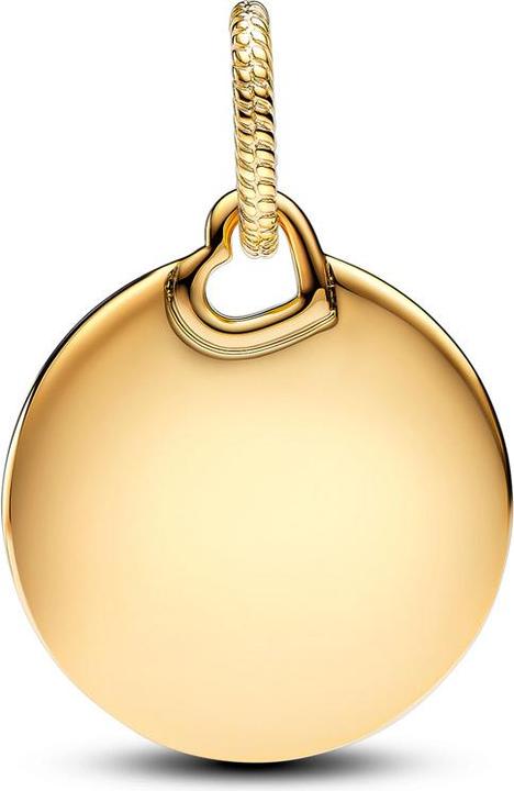 Image du produit Pandora Moments Pendentif rond à graver (Métal, Plaqué or)