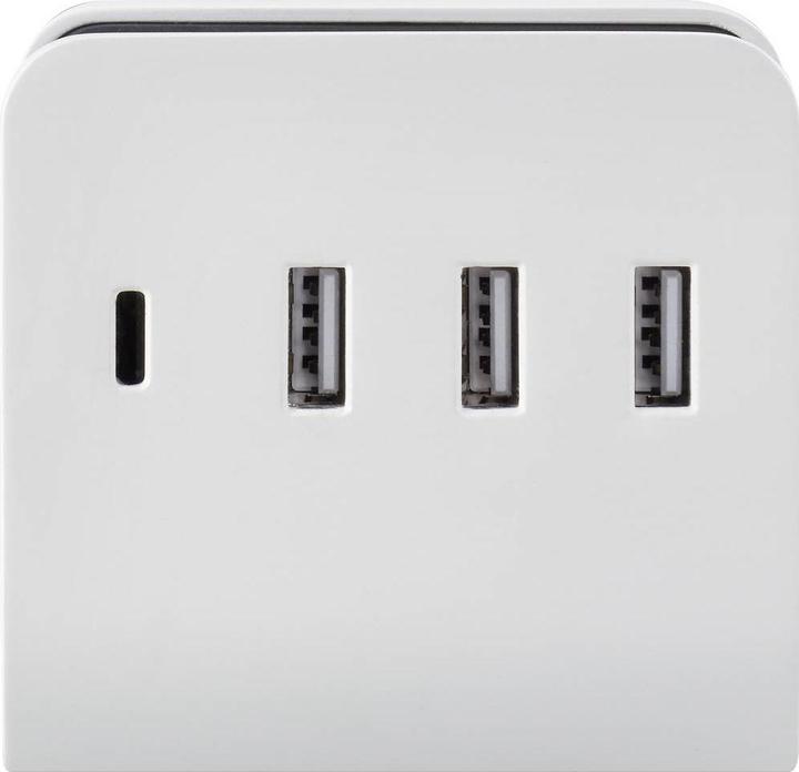 Produktbild Voltcraft USB Charger, 4 ports, 3 x USB-A + 1 x USB-C, 24W, w/ phone holder (24 W, 4 Ports)