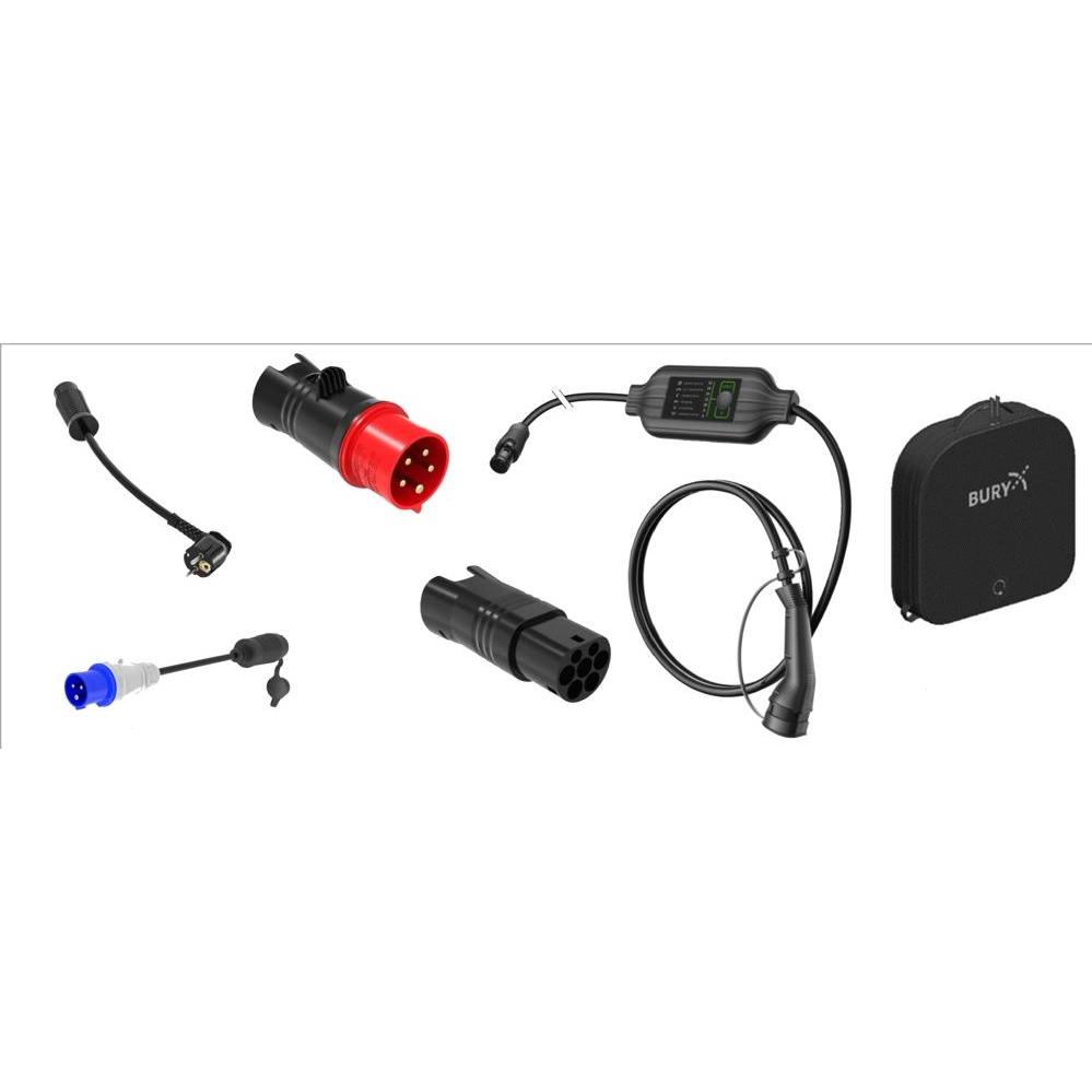 Thumbnail - THB Bury, Elektroauto Ladestation, Bury PowerFlash tragb. Ladegert PF9050 SET EU PREMIUM (Typ 2, 22 kW, CEE 7/7)