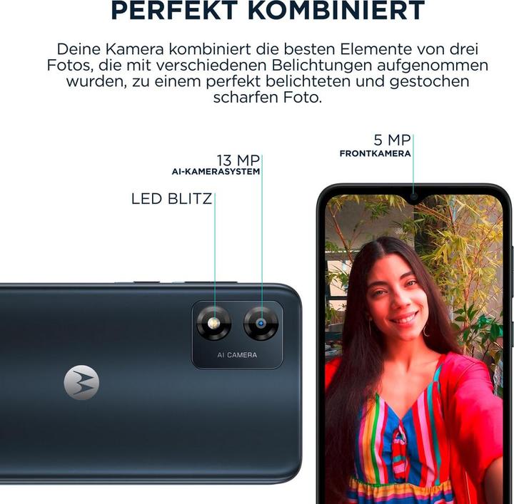 Image du produit Motorola Moto E13 (64 Go, Cosmic black, 6.50", Double SIM, 13 Mpx, 4G)