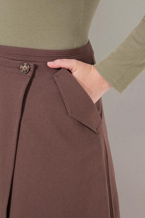 Immagine prodotto Ulla Popken Gonna a portafoglio in felpa con tasche e cotone biologico (58)
