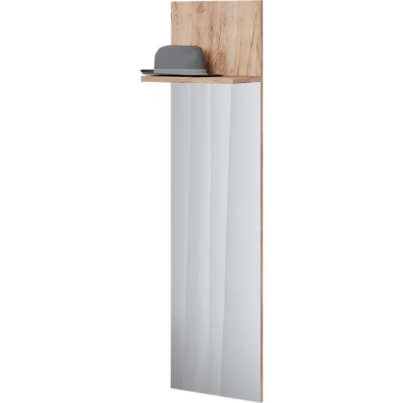 Vicco, Garderobe + Kleiderhaken, Wandgarderobe Siri, Goldkraft Eiche, 36 x 135 cm mit Spiegel
