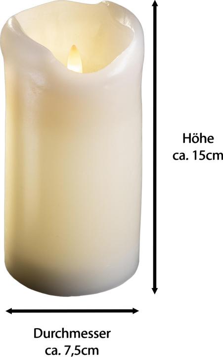 Image du produit Novaliv Lot de 4 bougies LED de grande taille - Bougie cire véritable avec flamme mobile - Fonction (4 x)