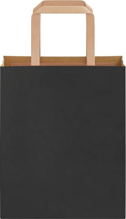 Produktbild VidaXL Kraftpapiertüten 50 Stk. mit Henkel Schwarz 18x8x22 cm Papiertüte (Geschenktüte, 50 x)