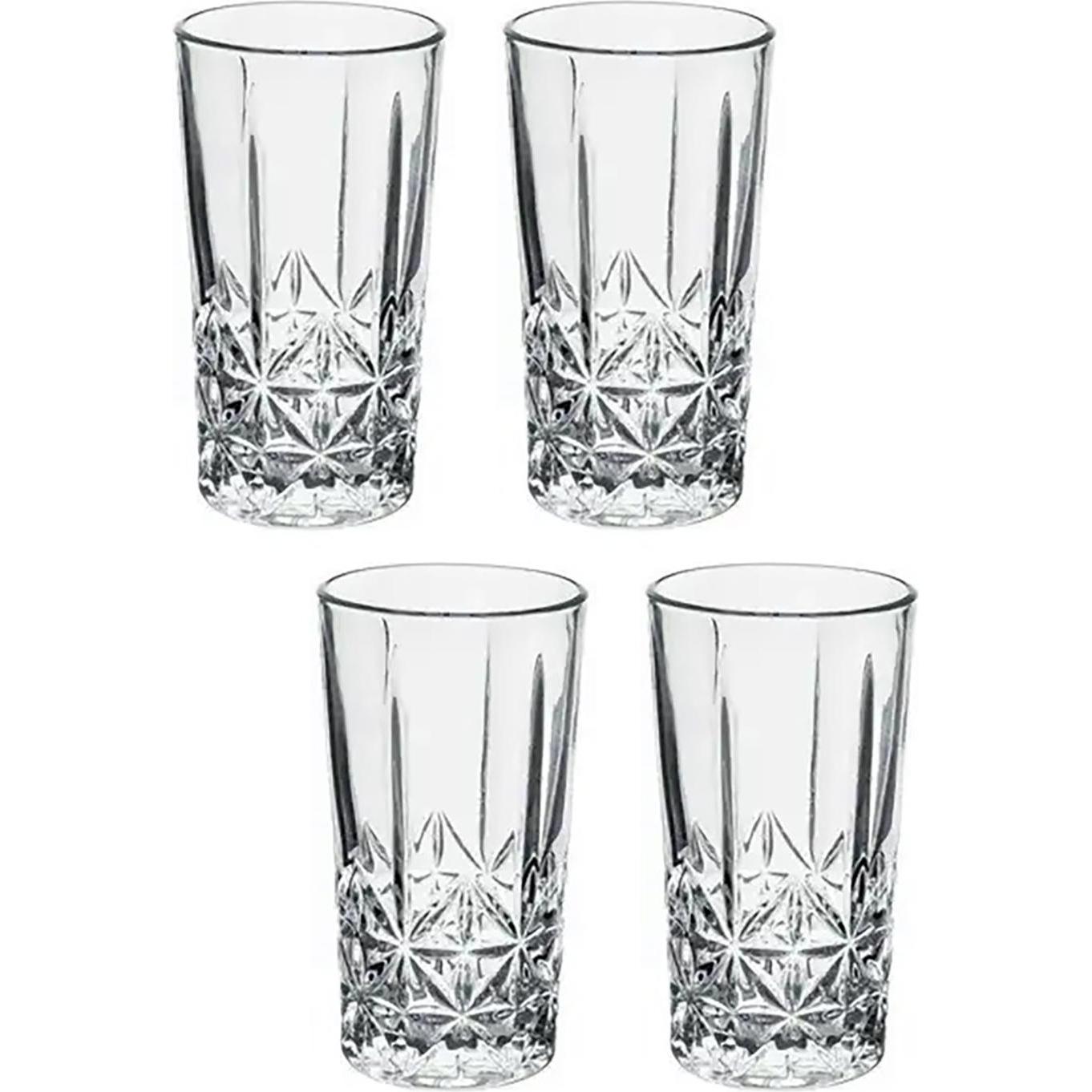 neuetischkultur Longdrinkgläser 4er Set Schliff, Trinkgläser, Transparent