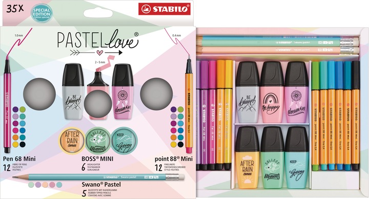 Produktbild STABILO Mini World Pastellove (Assortiert, 35 x)