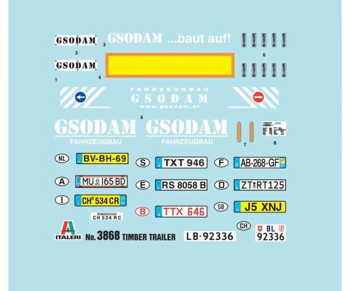 Actual product image Italeri Wood transport trailer