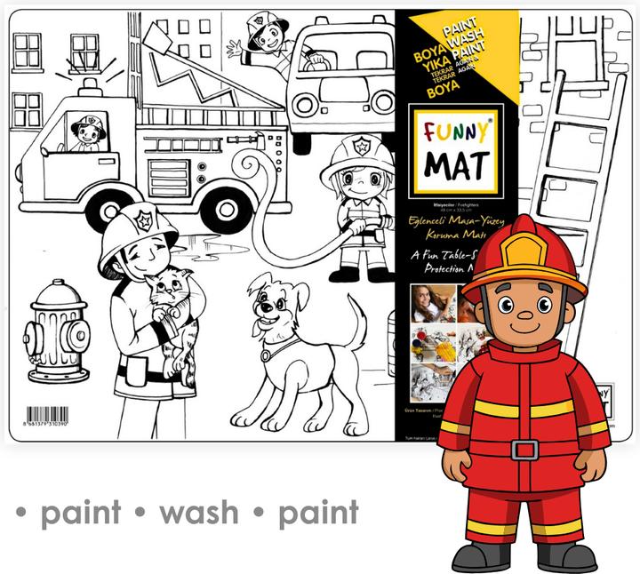Immagine prodotto Funny Mat Tappeto da colorare lavabile dei vigili del fuoco