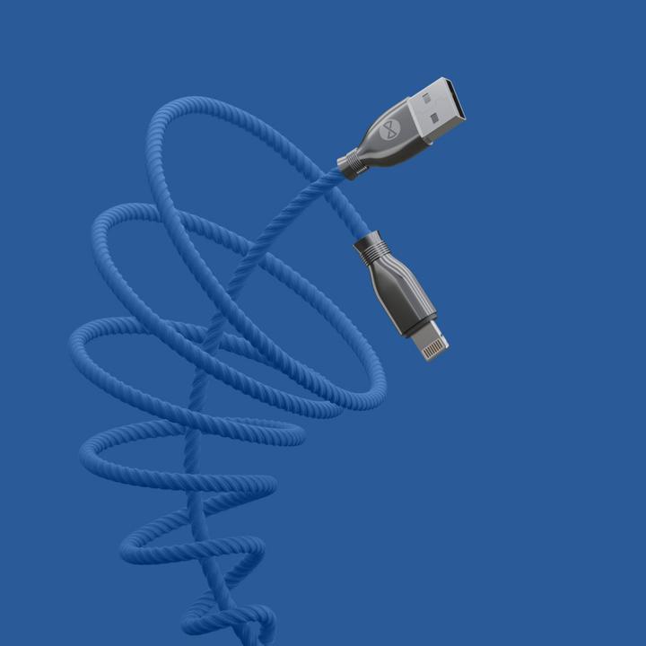 Actual product image Forever Tornado cable USB - Lightning 1,0 m 3A navy blue (1 m, 12.50 W)