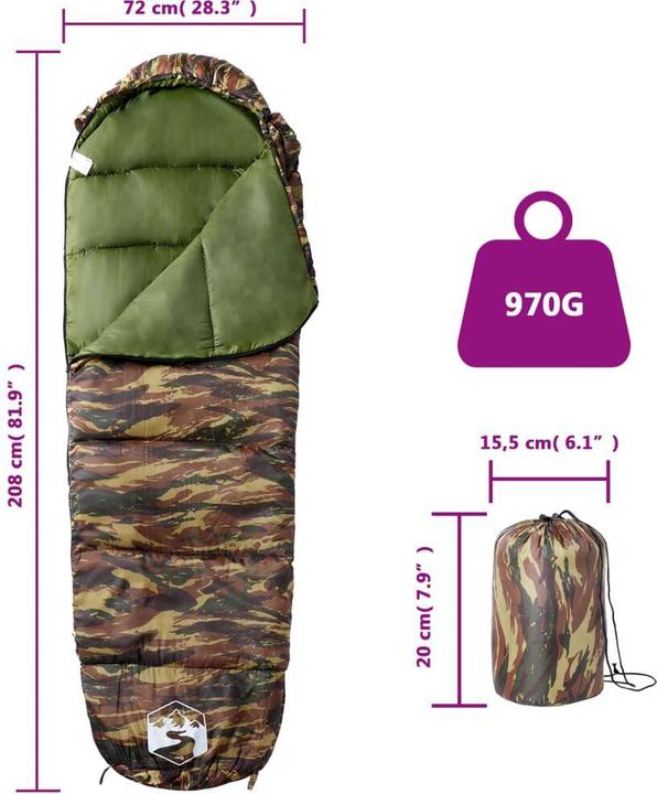Produktbild vidaXL Mumienschlafsack (208 cm)