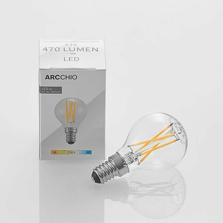 Produktbild Arcchio LED-Lampe E14 4W 2.700K Filament Tropfen dimmbar (E14, 470 lm)