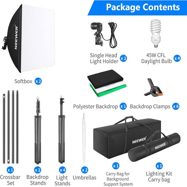 Actual product image Neewer 24W LED Background Lighting Kit
