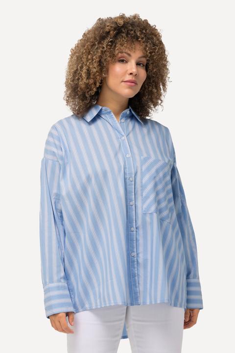 Produktbild Ulla Popken Bluse, Streifen, Brusttasche, Hemdkragen, Langarm (50, 52)