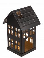Actual product image Ootb Black metal decorative house for tea lights