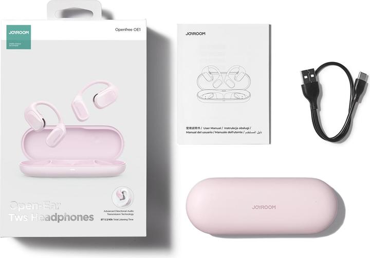 Produktbild Joyroom Openfree JR-OE1 kabellose On-Ear-Kopfhörer – Pink (18 h, Kabellos)