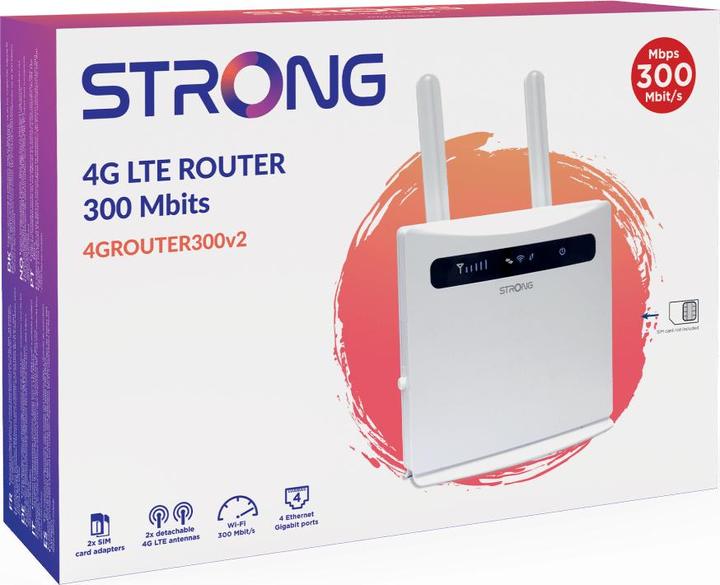 Produktbild Strong 4GROUTER300v2 WLAN-Router Einzelband (2,4GHz) Schnelles Ethernet 3G 4G Weiss