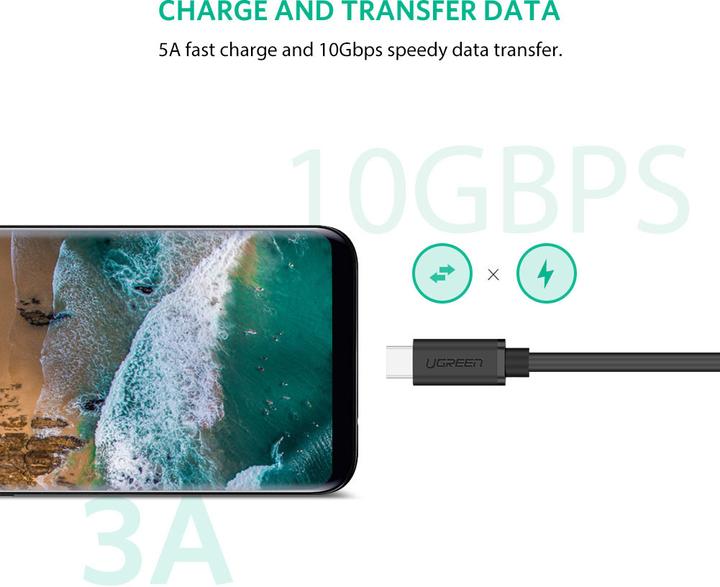 Actual product image Ugreen USB C – USB-C (0.50 m, USB 3.2 Gen 1, 60 W)