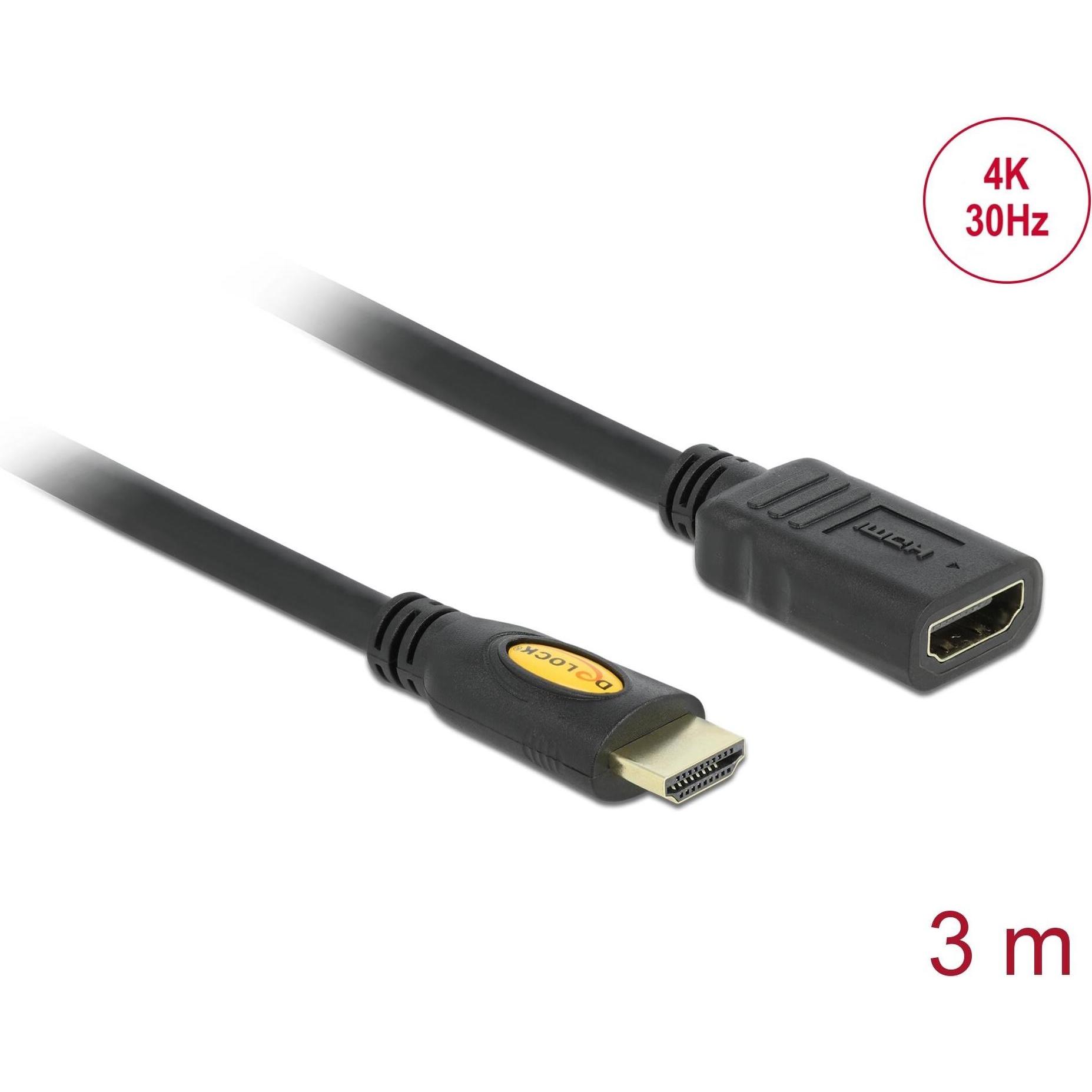 Delock HDMI (Typ A) — HDMI (Typ A) (3 m, HDMI), Video Kabel