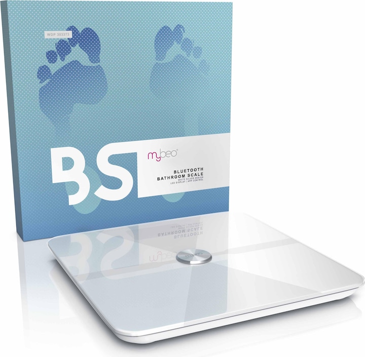 Produktbild Mybeo Körperfettwaage, Digitale Bluetooth Körper Analyse Waage, Diagnosewaage mit App-Steuerung, weiss (180 kg)