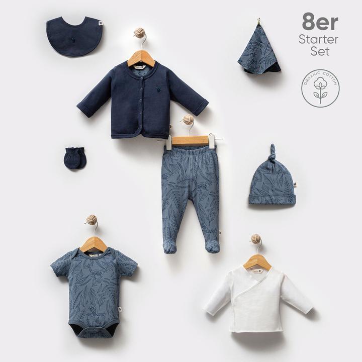 Immagine prodotto TotsTale Premium 8-tlg. Newborn Starter-Set – Babykleidung aus Bio-Baumwolle – Geschenk zur Geburt (50, 56, 62, 68)