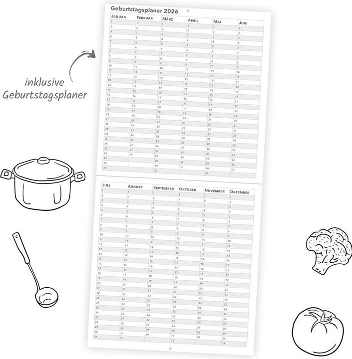Produktbild BroschürenkalenderKüchenkalender2026 (30 x 30 cm)