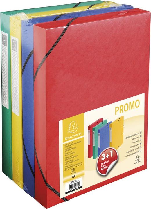 Actual product image Exacompta Collection box, 40 mm, assorted colours, promo pack 3+1 (A4)