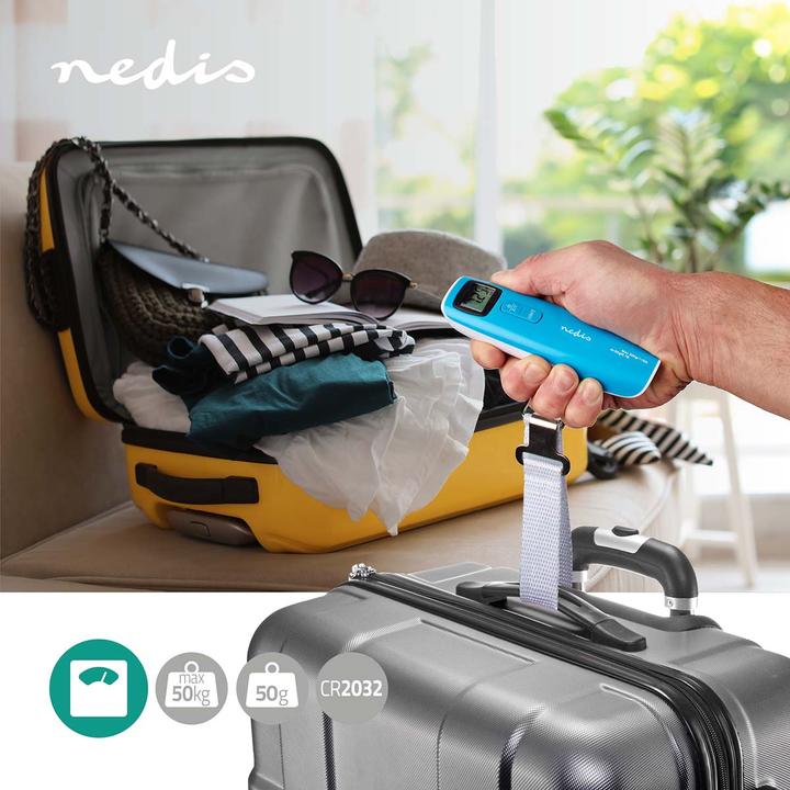 Produktbild Nedis Digital-Gepäck-Waage | 50 kg | Tara Funktion (Kofferwaage)