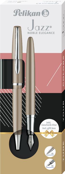 Actual product image Pelikan Rollerball fountain pen & biros Jazz® Noble Elegance in a set, taupe (Taupe, 2x)