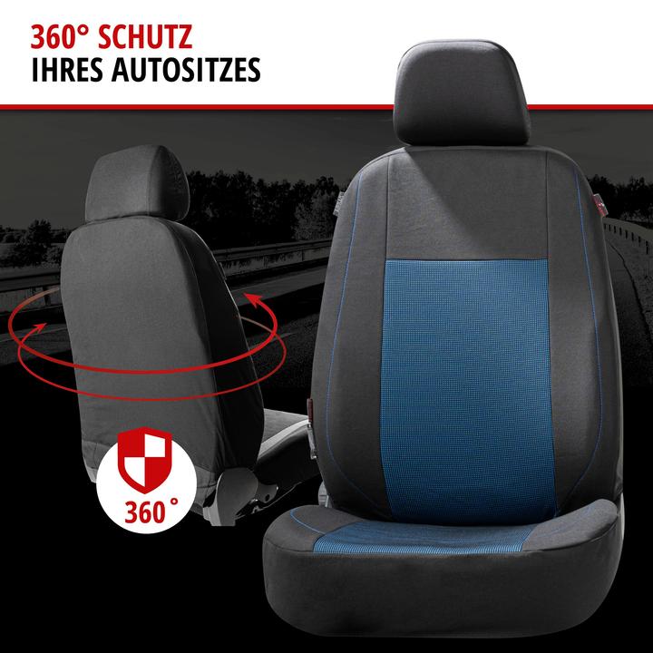 Produktbild Walser Autositzbezug ZIPP-IT Premium Ardwell, PKW-Schonbezüge Komplettset mit Reiverschluss-System schwarz