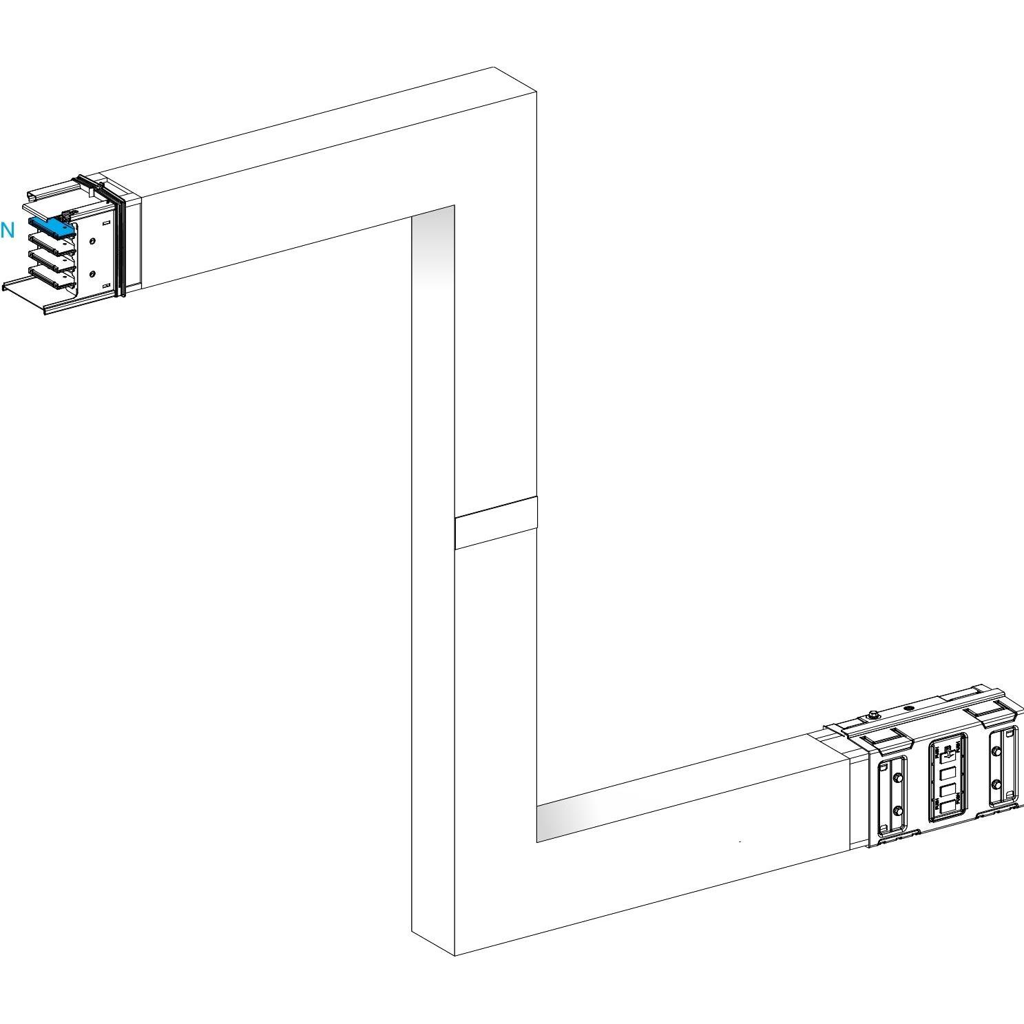 Schneider Electric SE KSA1000DZE43F KSA Z-Element aufwÃ¤rts-abwÃ¤rts, Verteilerschrank Zubehör, Weiss