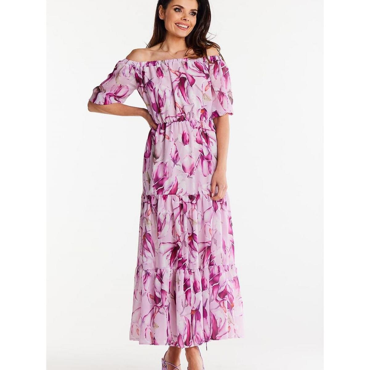 Awama, Damen, Kleider, Alltagskleid model, Mehrfarbig, (M)
