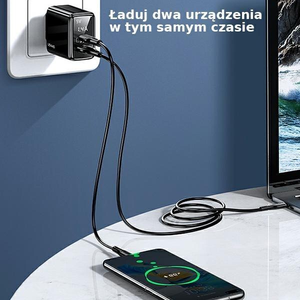Produktbild Usams US-CC133 įkroviklis 1x USB-A 1x USB-C 3,4 A (CC133TC01) (20 W)