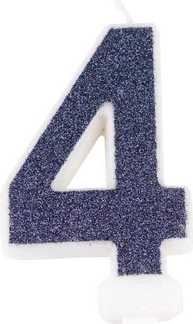 Navy blue number candle 4