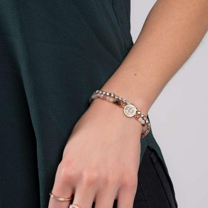 Immagine prodotto Bijouteria Bracciale (18 cm, Acciaio inossidabile, Rivestimento in PVD (colore oro), Agata)