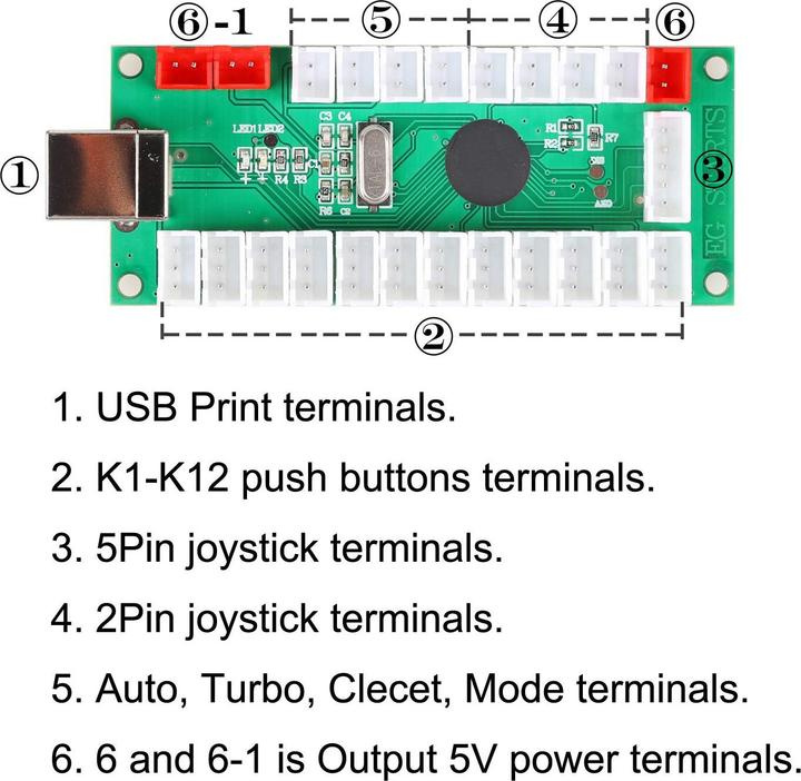 Produktbild EG Starts Arcade Joystick DIY Kit (Arcade, PC, Raspberry Pi 3)