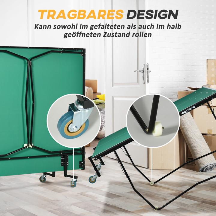 Actual product image Homcom Folding table tennis table with wheels incl. bats and balls